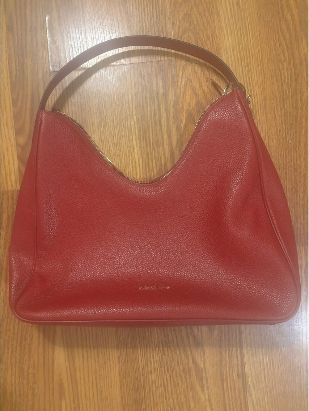 Brand New With Tags Michael Kors Cherry Red Pebbled Leather Shoulder Bag
